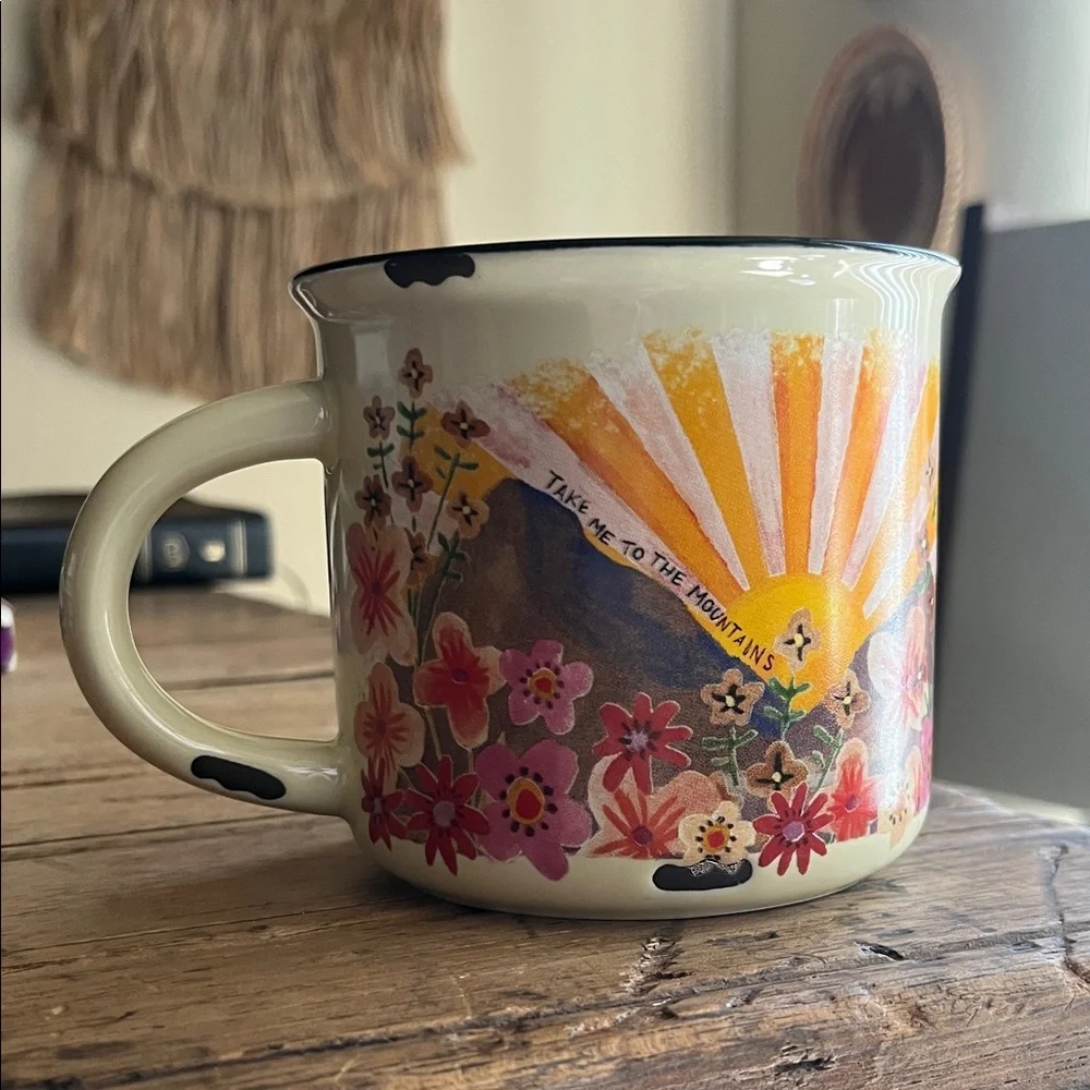 NATURAL LIFE Ceramic Mug with Sunrise and Floral Design - Picture 5 of 8